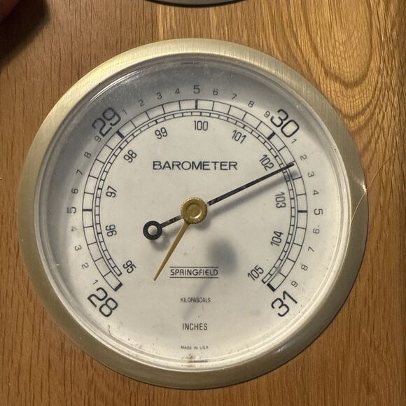 Springfield Weather Station.  Solid Wood. Thermometer,Barometer, Humidity - Picture 3 of 5